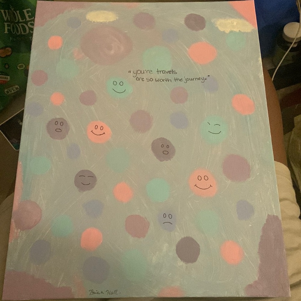 I’m selling my art piece and it’s called “Travels”.